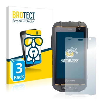 Parte frontale di una confezione del prodotto con il logo del marchio BROTECT. Accanto è raffigurato il dispositivo i.safe MOB