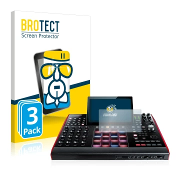 Parte frontale di una confezione del prodotto con il logo del marchio BROTECT. Accanto è raffigurato il dispositivo Akai MPC X