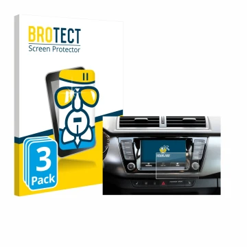 Parte frontale di una confezione del prodotto con il logo del marchio BROTECT. Accanto è raffigurato il dispositivo Skoda Fabi