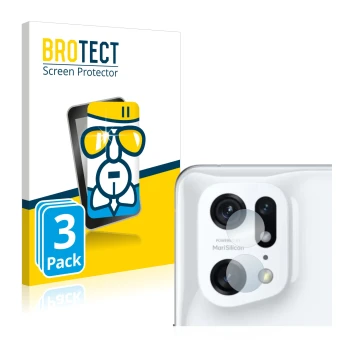 Parte frontale di una confezione del prodotto con il logo del marchio BROTECT. Accanto è raffigurato il dispositivo Oppo Find 