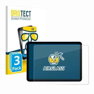 Parte frontale di una confezione del prodotto con il logo del marchio BROTECT. Accanto è raffigurato il dispositivo Apple iPad