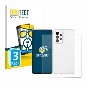 Parte frontale di una confezione del prodotto con il logo del marchio BROTECT. Accanto è raffigurato il dispositivo Samsung Ga