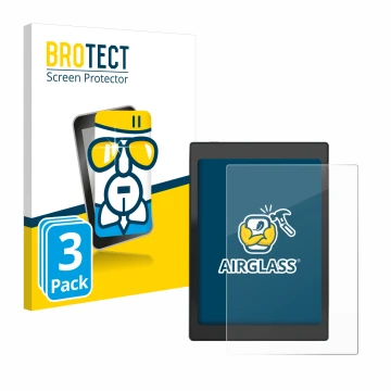 Parte frontale di una confezione del prodotto con il logo del marchio BROTECT. Accanto è raffigurato il dispositivo Boox Nova 