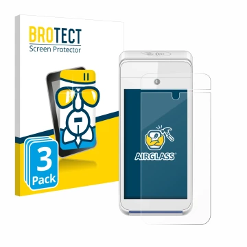 Parte frontale di una confezione del prodotto con il logo del marchio BROTECT. Accanto è raffigurato il dispositivo Pax A920 c
