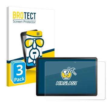 Parte frontale di una confezione del prodotto con il logo del marchio BROTECT. Accanto è raffigurato il dispositivo Lenovo Tab