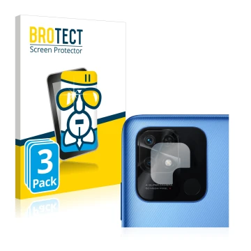 Parte frontale di una confezione del prodotto con il logo del marchio BROTECT. Accanto è raffigurato il dispositivo Xiaomi Red