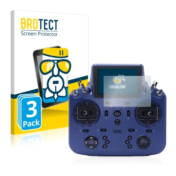 Parte frontale di una confezione del prodotto con il logo del marchio BROTECT. Accanto è raffigurato il dispositivo FrSky Tand