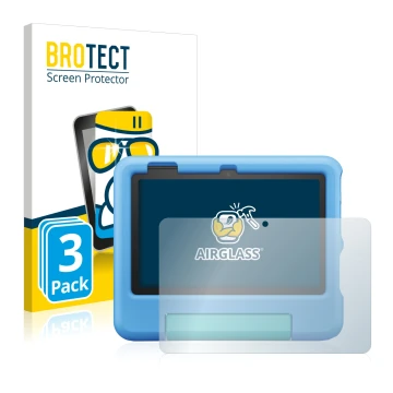 Parte frontale di una confezione del prodotto con il logo del marchio BROTECT. Accanto è raffigurato il dispositivo Amazon Fir