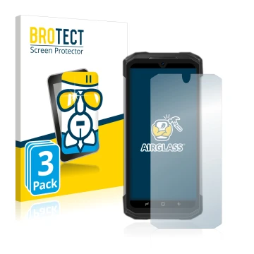 Parte frontale di una confezione del prodotto con il logo del marchio BROTECT. Accanto è raffigurato il dispositivo Doogee S98