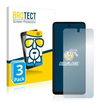 Parte frontale di una confezione del prodotto con il logo del marchio BROTECT. Accanto è raffigurato il dispositivo Motorola M