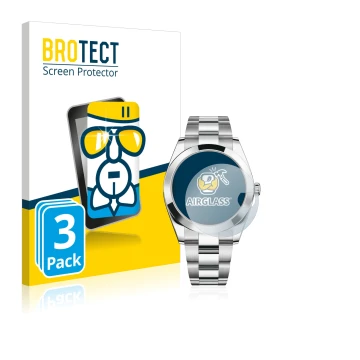 Parte frontale di una confezione del prodotto con il logo del marchio BROTECT. Accanto è raffigurato il dispositivo Rolex Date
