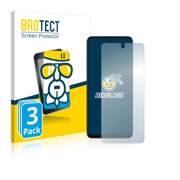 Parte frontale di una confezione del prodotto con il logo del marchio BROTECT. Accanto è raffigurato il dispositivo Motorola M