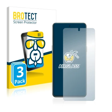 Parte frontale di una confezione del prodotto con il logo del marchio BROTECT. Accanto è raffigurato il dispositivo OnePlus 10