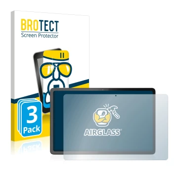 Parte frontale di una confezione del prodotto con il logo del marchio BROTECT. Accanto è raffigurato il dispositivo Lenovo Tab