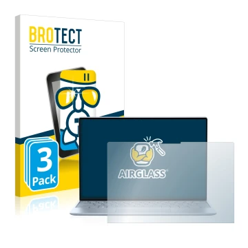 Parte frontale di una confezione del prodotto con il logo del marchio BROTECT. Accanto è raffigurato il dispositivo Dell XPS 1