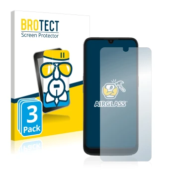 Parte frontale di una confezione del prodotto con il logo del marchio BROTECT. Accanto è raffigurato il dispositivo Doro 8100 