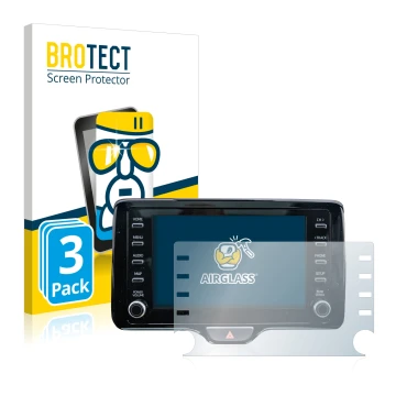 Parte frontale di una confezione del prodotto con il logo del marchio BROTECT. Accanto è raffigurato il dispositivo Toyota Yar