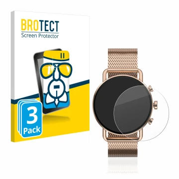 Parte frontale di una confezione del prodotto con il logo del marchio BROTECT. Accanto è raffigurato il dispositivo Skagen Fal