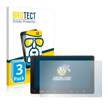 Parte frontale di una confezione del prodotto con il logo del marchio BROTECT. Accanto è raffigurato il dispositivo Atoto A6 P