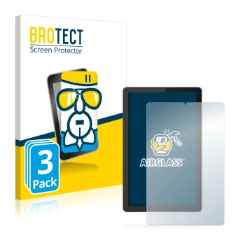 Parte frontale di una confezione del prodotto con il logo del marchio BROTECT. Accanto è raffigurato il dispositivo Lenovo Tab