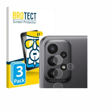 Parte frontale di una confezione del prodotto con il logo del marchio BROTECT. Accanto è raffigurato il dispositivo Samsung Ga