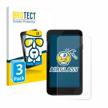 Parte frontale di una confezione del prodotto con il logo del marchio BROTECT. Accanto è raffigurato il dispositivo Zettle Ter