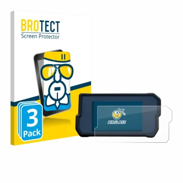 Parte frontale di una confezione del prodotto con il logo del marchio BROTECT. Accanto è raffigurato il dispositivo KTM 390 Du