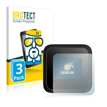 Parte frontale di una confezione del prodotto con il logo del marchio BROTECT. Accanto è raffigurato il dispositivo Netgear Ni
