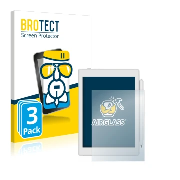 Parte frontale di una confezione del prodotto con il logo del marchio BROTECT. Accanto è raffigurato il dispositivo Boox Nova 