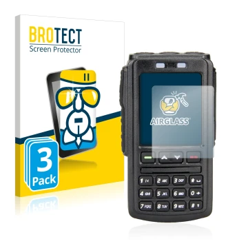 Parte frontale di una confezione del prodotto con il logo del marchio BROTECT. Accanto è raffigurato il dispositivo AnyTone BT