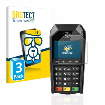 Parte frontale di una confezione del prodotto con il logo del marchio BROTECT. Accanto è raffigurato il dispositivo ingenico D