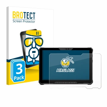 Parte frontale di una confezione del prodotto con il logo del marchio BROTECT. Accanto è raffigurato il dispositivo Dell Latit