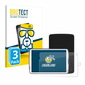 Parte frontale di una confezione del prodotto con il logo del marchio BROTECT. Accanto è raffigurato il dispositivo Zebra ET45