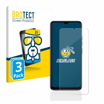 Parte frontale di una confezione del prodotto con il logo del marchio BROTECT. Accanto è raffigurato il dispositivo Tecno Spar