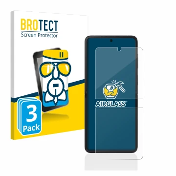 Parte frontale di una confezione del prodotto con il logo del marchio BROTECT. Accanto è raffigurato il dispositivo Oppo Find 