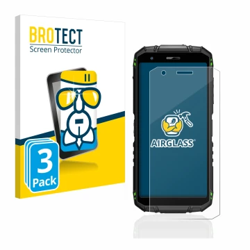 Parte frontale di una confezione del prodotto con il logo del marchio BROTECT. Accanto è raffigurato il dispositivo Doogee S41