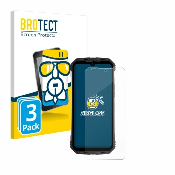 Parte frontale di una confezione del prodotto con il logo del marchio BROTECT. Accanto è raffigurato il dispositivo Doogee S10