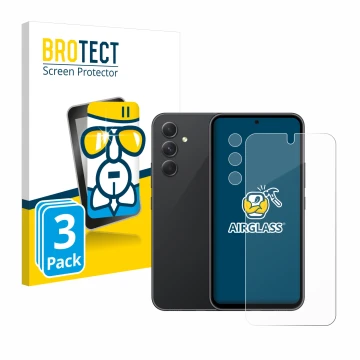 Parte frontale di una confezione del prodotto con il logo del marchio BROTECT. Accanto è raffigurato il dispositivo Samsung Ga