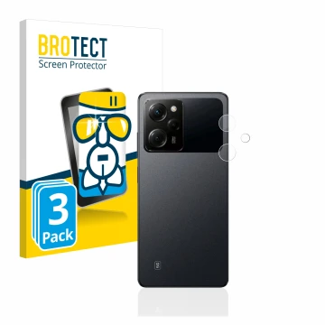 Parte frontale di una confezione del prodotto con il logo del marchio BROTECT. Accanto è raffigurato il dispositivo Xiaomi Poc