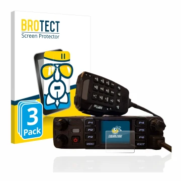Parte frontale di una confezione del prodotto con il logo del marchio BROTECT. Accanto è raffigurato il dispositivo AnyTone AT