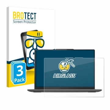 Parte frontale di una confezione del prodotto con il logo del marchio BROTECT. Accanto è raffigurato il dispositivo Lenovo Yog