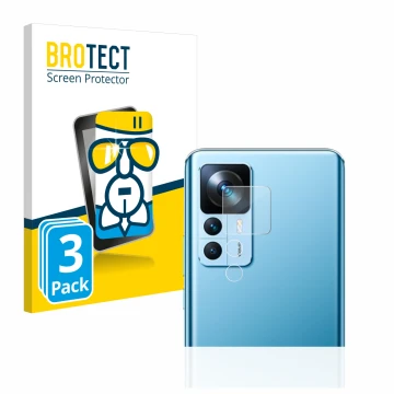 Parte frontale di una confezione del prodotto con il logo del marchio BROTECT. Accanto è raffigurato il dispositivo Xiaomi 12T