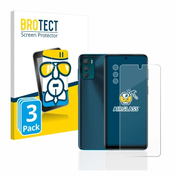 Parte frontale di una confezione del prodotto con il logo del marchio BROTECT. Accanto è raffigurato il dispositivo Motorola M