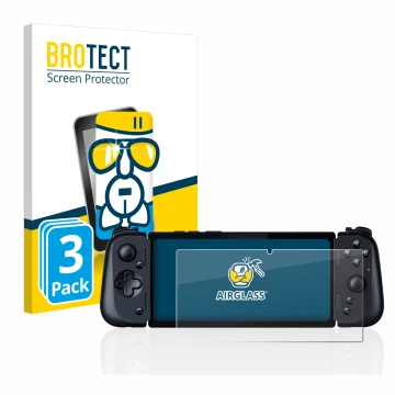 Parte frontale di una confezione del prodotto con il logo del marchio BROTECT. Accanto è raffigurato il dispositivo Razer Edge