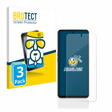 Parte frontale di una confezione del prodotto con il logo del marchio BROTECT. Accanto è raffigurato il dispositivo Oppo A98 5