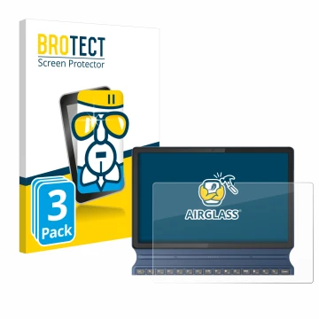 Parte frontale di una confezione del prodotto con il logo del marchio BROTECT. Accanto è raffigurato il dispositivo Lenovo Ide