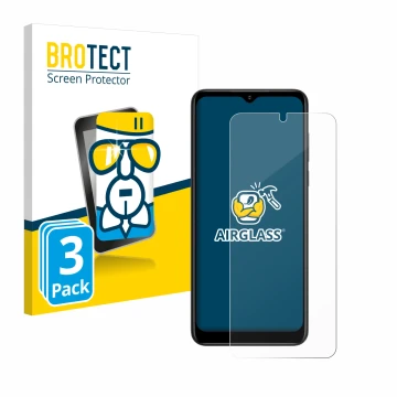 Parte frontale di una confezione del prodotto con il logo del marchio BROTECT. Accanto è raffigurato il dispositivo ZTE Blade 