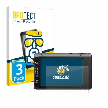 Parte frontale di una confezione del prodotto con il logo del marchio BROTECT. Accanto è raffigurato il dispositivo tinySA ult
