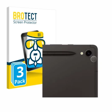 Parte frontale di una confezione del prodotto con il logo del marchio BROTECT. Accanto è raffigurato il dispositivo Samsung Ga