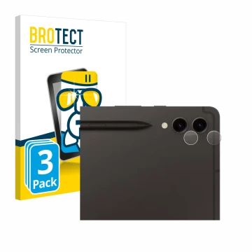Parte frontale di una confezione del prodotto con il logo del marchio BROTECT. Accanto è raffigurato il dispositivo Samsung Ga